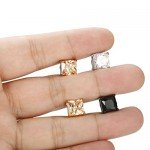 LOYALLOOK Stainless Steel Stud Earrings for Women Mens Non-piercing Magnetic Earrings Square Cubic Zirconia