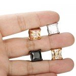 LOYALLOOK Stainless Steel Stud Earrings for Women Mens Non-piercing Magnetic Earrings Square Cubic Zirconia