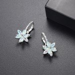 LUOTEEMI Cute Romantic Lovely Clear Stone Flower Shape Convenient Simple Stud Earrings Copper Cubic Zirconia For Women Party