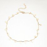 LWONG Dainty Gold Color Chain Tiny Star Choker Necklace for Women Bijou Necklaces Pendants Simple Boho Layering Chokers Chockers