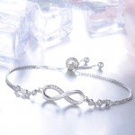 LZESHINE Trendy Silver Color New 8 Shape Geometric Adjustable Charm Bracelets & Bangles For Women Fashion Jewelry gift