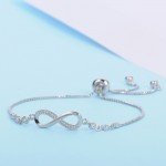 LZESHINE Trendy Silver Color New 8 Shape Geometric Adjustable Charm Bracelets & Bangles For Women Fashion Jewelry gift