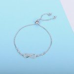 LZESHINE Trendy Silver Color New 8 Shape Geometric Adjustable Charm Bracelets & Bangles For Women Fashion Jewelry gift