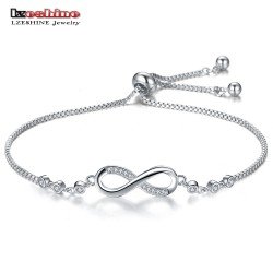 LZESHINE Trendy Silver Color New 8 Shape Geometric Adjustable Charm Bracelets & Bangles For Women Fashion Jewelry gift