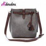 Lady Vintage Bucket Bags Handbags Bolsa Feminina Scrub Women Bucket Bag Tassel Messenger Bag Retro Shoulder Bag Simple Crossbody