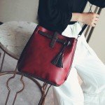 Lady Vintage Bucket Bags Handbags Bolsa Feminina Scrub Women Bucket Bag Tassel Messenger Bag Retro Shoulder Bag Simple Crossbody