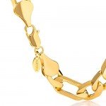 Lifetime Jewelry Figaro Chain 11MM, 24K Gold Over Semi-Precious Metals, Premium Fashion Jewelry, Hip Hop, Comes in a Box or Pouch for Gifts, Guaranteed for Life, 18 to 36 Inches