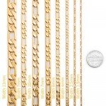 Lifetime Jewelry Figaro Chain 11MM, 24K Gold Over Semi-Precious Metals, Premium Fashion Jewelry, Hip Hop, Comes in a Box or Pouch for Gifts, Guaranteed for Life, 18 to 36 Inches