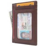 Linscra Leather RFID Blocking Minimalist Credit Card Holder Slim Pocket Wallets for Men & Women