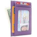 Linscra Leather RFID Blocking Minimalist Credit Card Holder Slim Pocket Wallets for Men & Women