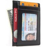 Linscra Leather RFID Blocking Minimalist Credit Card Holder Slim Pocket Wallets for Men & Women
