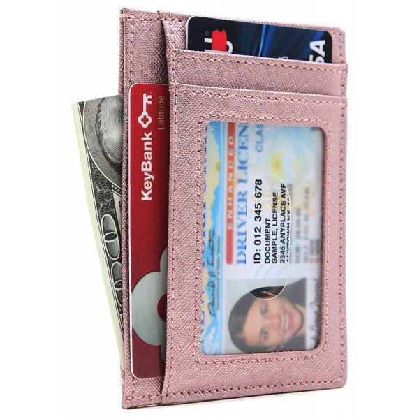 Linscra Leather RFID Blocking Minimalist Credit Card Holder Slim Pocket Wallets for Men & Women