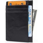 Linscra Leather RFID Blocking Minimalist Credit Card Holder Slim Pocket Wallets for Men & Women