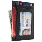 Linscra Leather RFID Blocking Minimalist Credit Card Holder Slim Pocket Wallets for Men & Women