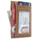 Linscra Leather RFID Blocking Minimalist Credit Card Holder Slim Pocket Wallets for Men & Women