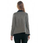 Lookbook Store Women's Casual Draped Asymmetric Zip Blazer Jacket Outwear