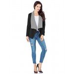 Lookbook Store Women's Casual Draped Asymmetric Zip Blazer Jacket Outwear