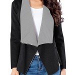 Lookbook Store Women's Casual Draped Asymmetric Zip Blazer Jacket Outwear