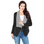 Lookbook Store Women's Casual Draped Asymmetric Zip Blazer Jacket Outwear