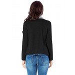 Lookbook Store Women's Casual Draped Asymmetric Zip Blazer Jacket Outwear