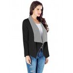 Lookbook Store Women's Casual Draped Asymmetric Zip Blazer Jacket Outwear