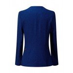 LookbookStore Women's Open Front Draped Asymmetric Padded Side Zip Blazer Jacket