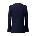 LookbookStore Women's Open Front Draped Asymmetric Padded Side Zip Blazer Jacket