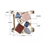 Lovelychica Vintage 5PCS Multi Layer Bracelets Turquoise Triangle Knot Stackable Open Cuff Bracelet Set Bangle Women