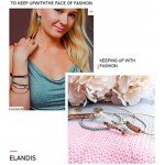 Lovelychica Vintage 5PCS Multi Layer Bracelets Turquoise Triangle Knot Stackable Open Cuff Bracelet Set Bangle Women