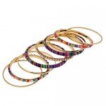 Lovelychica Vintage 5PCS Multi Layer Bracelets Turquoise Triangle Knot Stackable Open Cuff Bracelet Set Bangle Women