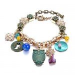 Lovelychica Vintage 5PCS Multi Layer Bracelets Turquoise Triangle Knot Stackable Open Cuff Bracelet Set Bangle Women