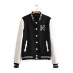 M logo classical bomber ladies jacket women coat female autumn casual cardigan team patchwork Baseball o-neck tops bolero 2017 M logo classical bomber ladies jacket women coat female autumn casual cardigan team patchwork Baseball o-neck tops bolero 2017