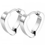 MOWOM Stainless Steel Hoop huggie Earrings Cross Triangle Awl Taper Rivets (3 Pairs)