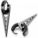 MOWOM Stainless Steel Hoop huggie Earrings Cross Triangle Awl Taper Rivets (3 Pairs)