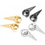 MOWOM Stainless Steel Hoop huggie Earrings Cross Triangle Awl Taper Rivets (3 Pairs)