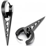 MOWOM Stainless Steel Hoop huggie Earrings Cross Triangle Awl Taper Rivets (3 Pairs)