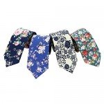 Mantieqingway Men's Cotton Printed Floral Neck Tie