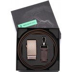 Marino Men’s Genuine Leather Ratchet Dress Belt With Automatic Buckle, Enclosed in an Elegant Gift Box