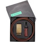 Marino Men’s Genuine Leather Ratchet Dress Belt With Automatic Buckle, Enclosed in an Elegant Gift Box