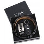 Marino Men’s Genuine Leather Ratchet Dress Belt With Automatic Buckle, Enclosed in an Elegant Gift Box