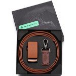 Marino Men’s Genuine Leather Ratchet Dress Belt With Automatic Buckle, Enclosed in an Elegant Gift Box