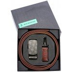 Marino Men’s Genuine Leather Ratchet Dress Belt With Automatic Buckle, Enclosed in an Elegant Gift Box