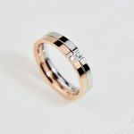 Martick Fashion Rose-Gold Stinless Steel Thin Ring With Shining Crystal Rings Bague For Women Jewelry Never Fade R16