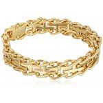 Men's Stainless Steel Railroad with .03 cttw Diamonds IP Cross Bracelet