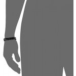 Men's Stainless Steel Railroad with .03 cttw Diamonds IP Cross Bracelet