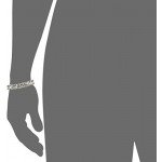 Men's Stainless Steel Railroad with .03 cttw Diamonds IP Cross Bracelet