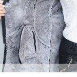 Mikialong 2017 Fur Collar Women Long Leather Jacket Coat Female Winter Long Sleeve Suede Fur Jacket Women Bow Motorcycle Jacket