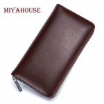 Miyahouse Unisex Card Holders Wallet Split Leather Male Business RFID Cards Wallet High Capacity Female Credit Holders Purses