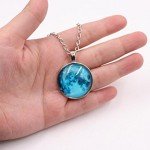Molyveva Galaxy Necklace Galactic Cosmic Moon Glow Charm Pendant Necklaces - Glow in the Dark