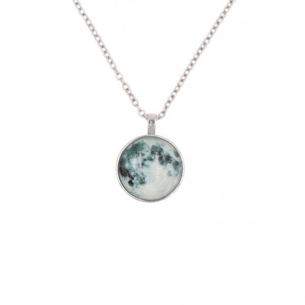 Molyveva Galaxy Necklace Galactic Cosmic Moon Glow Charm Pendant Necklaces - Glow in the Dark